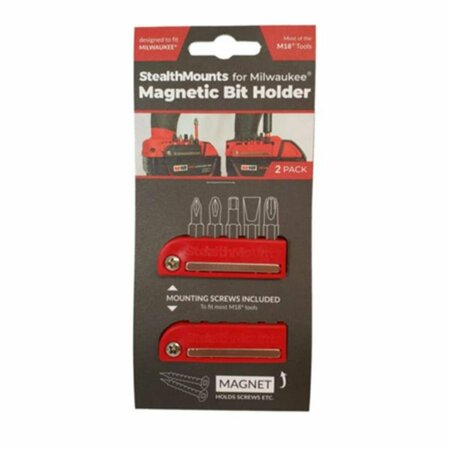 OPCIONES 18V M18 Milwaukee Red Magnetic Bit Holders, 2PK OP3849962